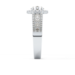 Round Cut 1.28 Carat Moissanite Ring – Halo and Triple Pave Setting in Gold