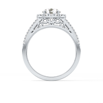 Round Cut 1.28 Carat Moissanite Ring – Halo and Triple Pave Setting in Gold