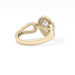 Pear Cut 1.12 Carat Moissanite Ring – Split Shank and Pave Setting in Gold