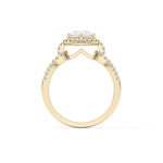 Pear Cut 1.12 Carat Moissanite Ring – Split Shank and Pave Setting in Gold