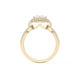 Pear Cut 1.12 Carat Moissanite Ring – Split Shank and Pave Setting in Gold