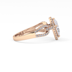 Pear Cut 1.12 Carat Moissanite Ring – Split Shank and Pave Setting in Gold