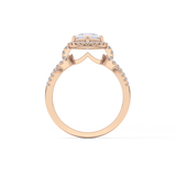 Pear Cut 1.12 Carat Moissanite Ring – Split Shank and Pave Setting in Gold