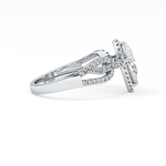 Pear Cut 1.12 Carat Moissanite Ring – Split Shank and Pave Setting in Gold