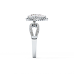 Pear Cut 1.12 Carat Moissanite Ring – Split Shank and Pave Setting in Gold