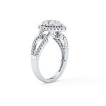Pear Cut 1.12 Carat Moissanite Ring – Split Shank and Pave Setting in Gold