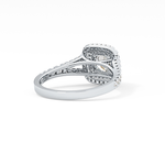 Round Cut 0.71 Carat Moissanite Ring – Split Shank and Double Halo Setting in Gold