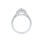 Round Cut 0.71 Carat Moissanite Ring – Split Shank and Double Halo Setting in Gold