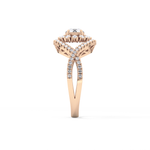Round Cut 0.45 Carat Moissanite Ring – Halo and Criss Cross Setting in Gold