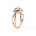 Round Cut 0.45 Carat Moissanite Ring – Halo and Criss Cross Setting in Gold