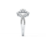 Round Cut 0.45 Carat Moissanite Ring – Halo and Criss Cross Setting in Gold