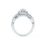 Round Cut 0.45 Carat Moissanite Ring – Halo and Criss Cross Setting in Gold