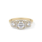 Round Cut 0.79 Carat Moissanite Ring – Cluster Setting in Gold