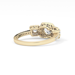 Round Cut 0.79 Carat Moissanite Ring – Cluster Setting in Gold