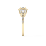 Round Cut 0.79 Carat Moissanite Ring – Cluster Setting in Gold
