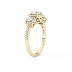 Round Cut 0.79 Carat Moissanite Ring – Cluster Setting in Gold