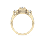 Round Cut 0.79 Carat Moissanite Ring – Cluster Setting in Gold