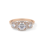 Round Cut 0.79 Carat Moissanite Ring – Cluster Setting in Gold