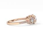 Round Cut 0.79 Carat Moissanite Ring – Cluster Setting in Gold