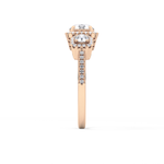 Round Cut 0.79 Carat Moissanite Ring – Cluster Setting in Gold
