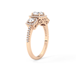 Round Cut 0.79 Carat Moissanite Ring – Cluster Setting in Gold