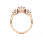 Round Cut 0.79 Carat Moissanite Ring – Cluster Setting in Gold