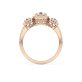 Round Cut 0.79 Carat Moissanite Ring – Cluster Setting in Gold