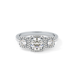 Round Cut 0.79 Carat Moissanite Ring – Cluster Setting in Gold