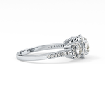 Round Cut 0.79 Carat Moissanite Ring – Cluster Setting in Gold