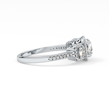 Round Cut 0.79 Carat Moissanite Ring – Cluster Setting in Gold