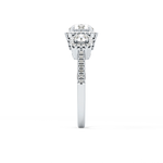 Round Cut 0.79 Carat Moissanite Ring – Cluster Setting in Gold
