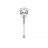 Round Cut 0.79 Carat Moissanite Ring – Cluster Setting in Gold