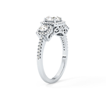 Round Cut 0.79 Carat Moissanite Ring – Cluster Setting in Gold