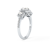 Round Cut 0.79 Carat Moissanite Ring – Cluster Setting in Gold