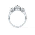 Round Cut 0.79 Carat Moissanite Ring – Cluster Setting in Gold