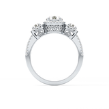 Round Cut 0.79 Carat Moissanite Ring – Cluster Setting in Gold