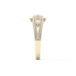 Round Cut 0.62 Carat Moissanite Ring – Cluster Setting in Gold