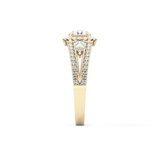 Round Cut 0.62 Carat Moissanite Ring – Cluster Setting in Gold