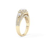 Round Cut 0.62 Carat Moissanite Ring – Cluster Setting in Gold