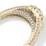 Round Cut 0.62 Carat Moissanite Ring – Cluster Setting in Gold