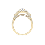 Round Cut 0.62 Carat Moissanite Ring – Cluster Setting in Gold