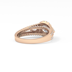 Round Cut 0.62 Carat Moissanite Ring – Cluster Setting in Gold