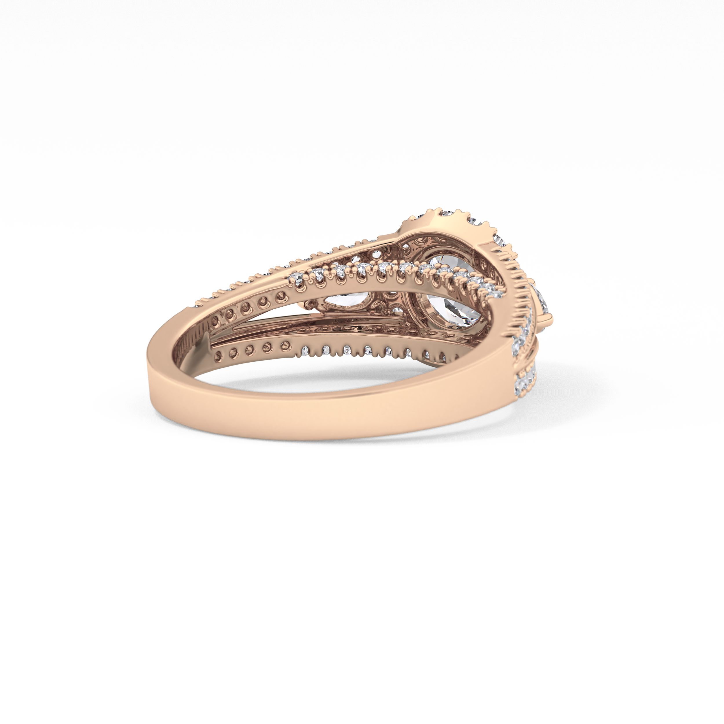 Round Cut 0.62 Carat Moissanite Ring – Cluster Setting in Gold
