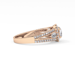 Round Cut 0.62 Carat Moissanite Ring – Cluster Setting in Gold