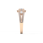 Round Cut 0.62 Carat Moissanite Ring – Cluster Setting in Gold