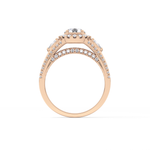 Round Cut 0.62 Carat Moissanite Ring – Cluster Setting in Gold