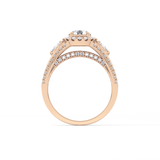 Round Cut 0.62 Carat Moissanite Ring – Cluster Setting in Gold