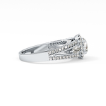 Round Cut 0.62 Carat Moissanite Ring – Cluster Setting in Gold