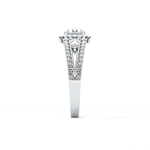 Round Cut 0.62 Carat Moissanite Ring – Cluster Setting in Gold