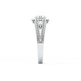 Round Cut 0.62 Carat Moissanite Ring – Cluster Setting in Gold